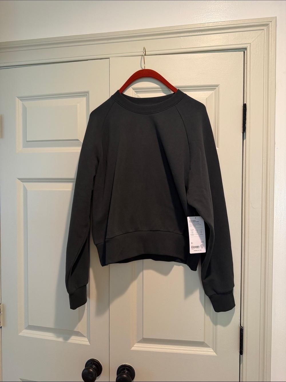 Athleta Dark Charcoal Ribbed Crewneck